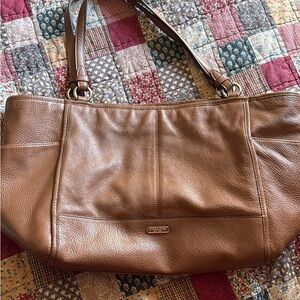 Coach Brown Pebbled Leather Shoulder Bag